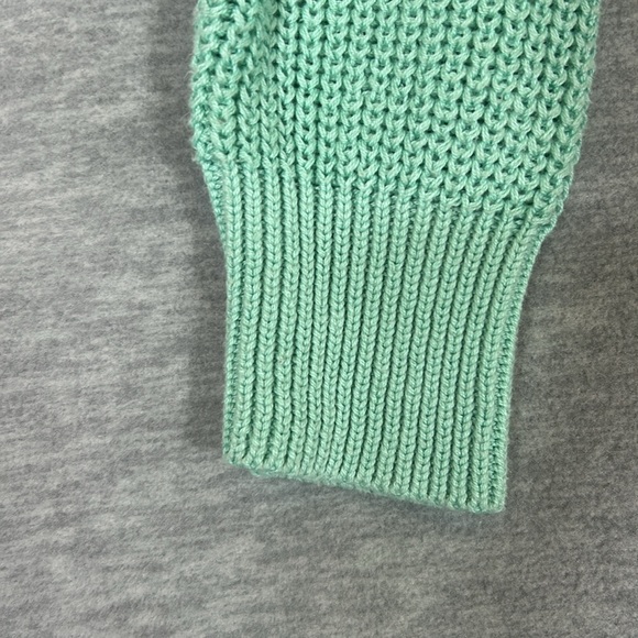 TIMING Mint Green Long Sleeve Scoop Neck Full Zipper Back with Hi Lo Hem Sweater - Picture 13 of 16